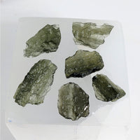 Thumbnail for Group of green quartz crystals from Moldavite Raw .85-1gm Chunk Czech Rep. #LV3468