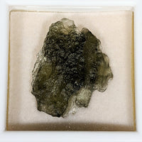 Thumbnail for Moldavite raw Besednice mineral in white frame from Czech Republic - 2.936g #SK0567