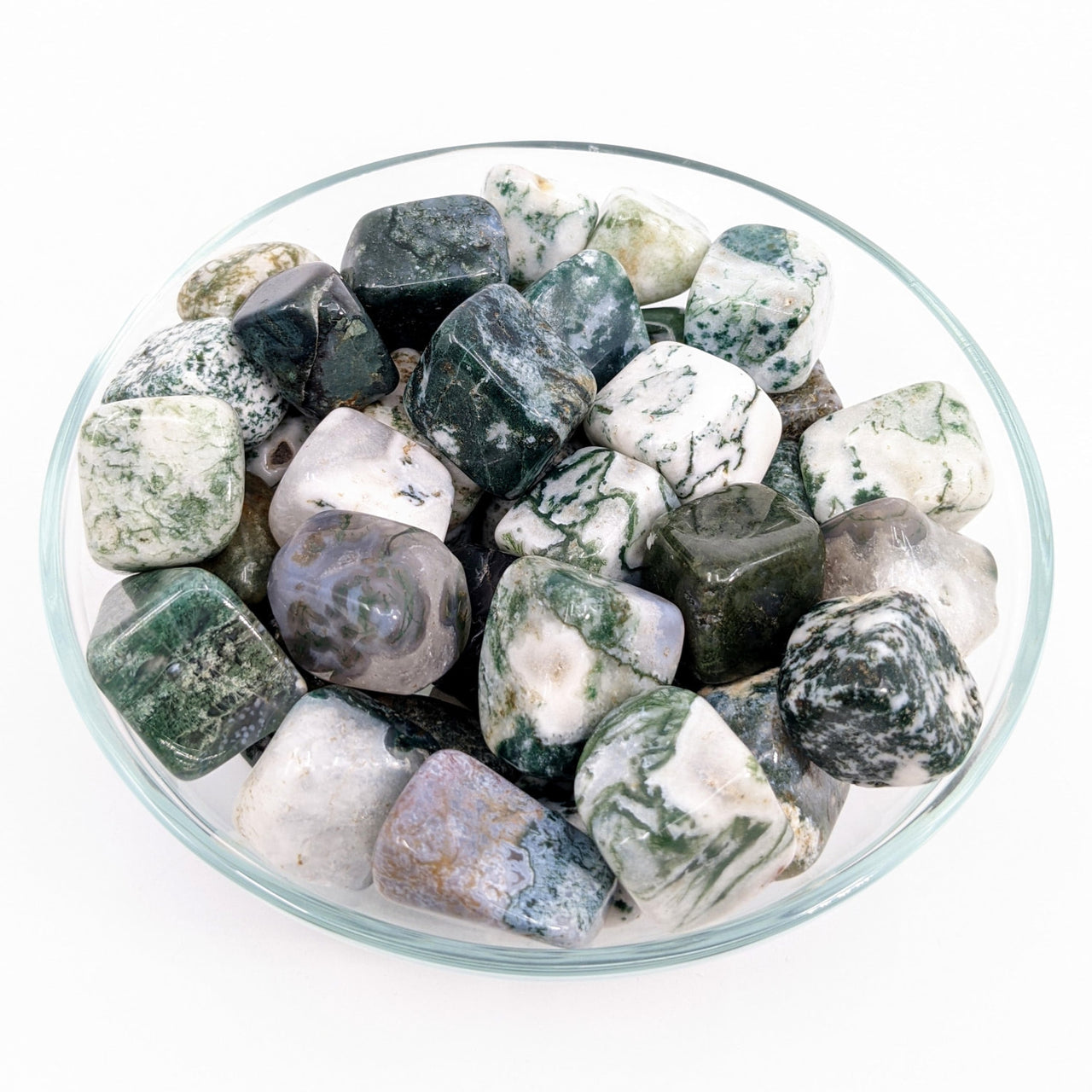 Moss Agate Chunky Tumbled Stones - Green and White Rocks (20g) #SK8941