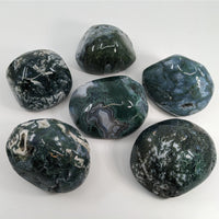 Thumbnail for Moss Agate Touchstones #P165 featuring green and white marble rocks