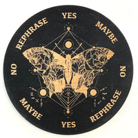 Thumbnail for Black and gold sticker with two butterflies on a Moth Pendulum Board Wood Grid #K198