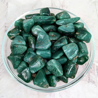 Thumbnail for A bowl of green Mtorolite Tumbled Stones (Chrome Chalcedony) #LV2255