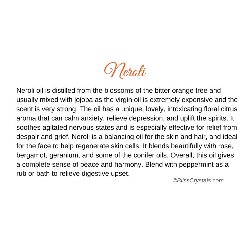 Quote from the book displayed on Neroli Essential Oil Info Card #Q069