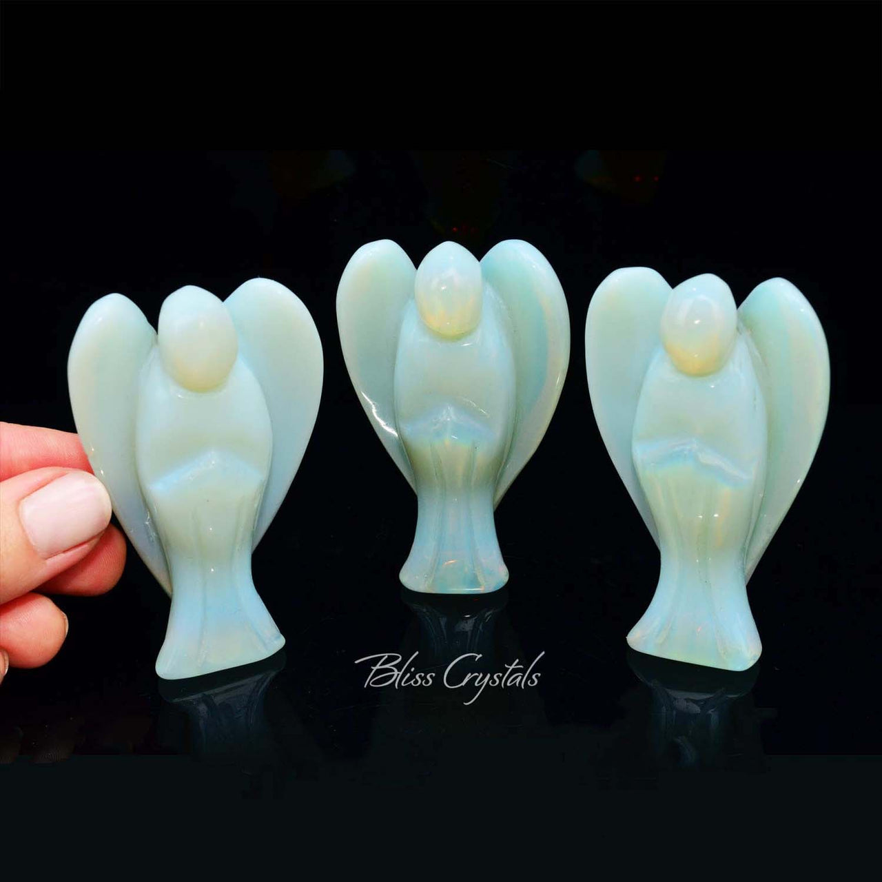 Opalite 3" Crystal Guardian ANGEL Polished Carving #SK7904