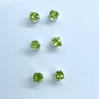 Thumbnail for Peridot Faceted Sterling Silver Stud Earrings featuring pernite gems from the pernite mine