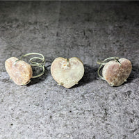 Thumbnail for Pink Amethyst Heart Adjustable Ring #LV3871 with a heart-shaped stone on three rings