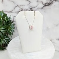 Thumbnail for Pink Morganite Faceted Necklace Sterling Silver Slider Pendant on 18’ Chain #LV3252