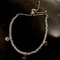 Thumbnail for Pink Tourmaline Faceted Adjustable Chain Bracelet with Silver Charm and Necklace