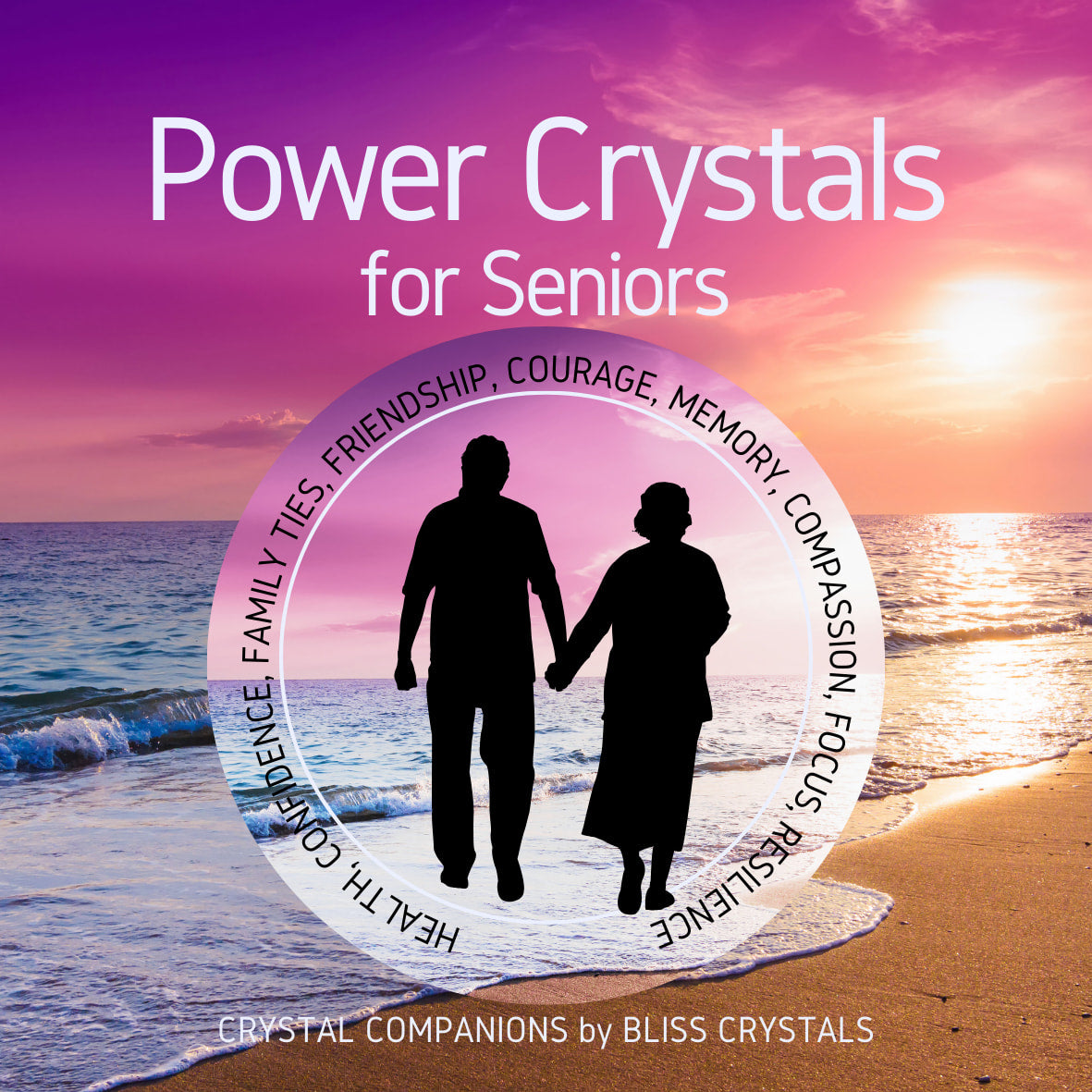 Set of 8 tumbled power crystals for seniors, enhancing wellness and balance