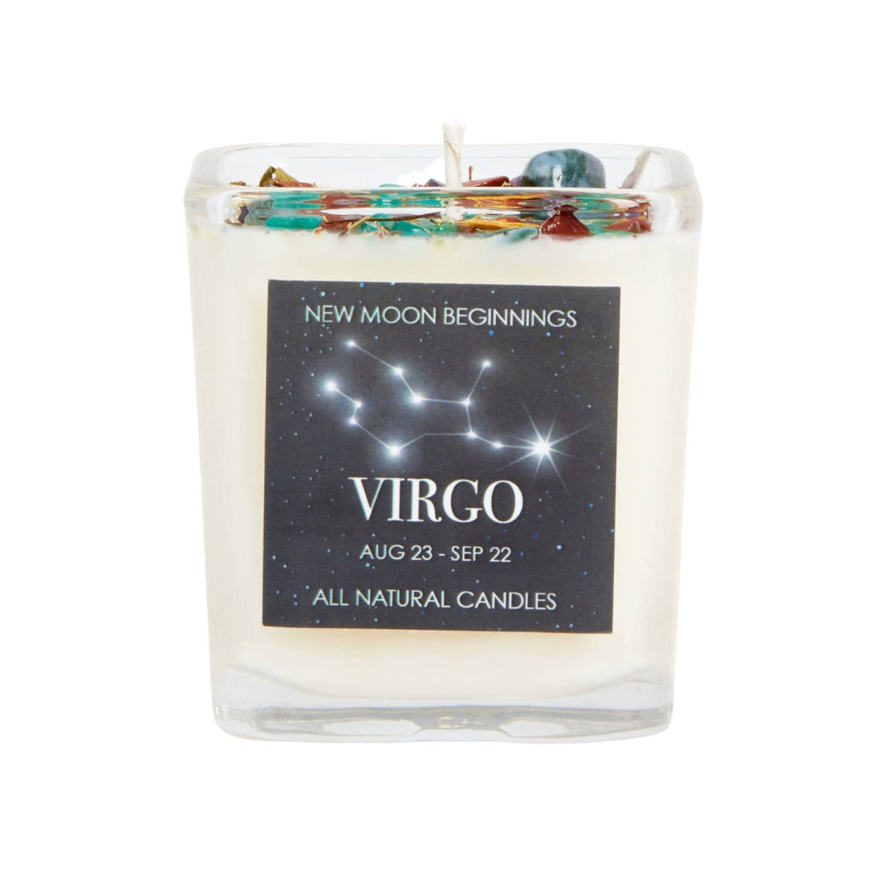 Vio zodiac sign candle from Prosperity: Crystals & Herb Energy Candles 7.5oz Soy Handmade