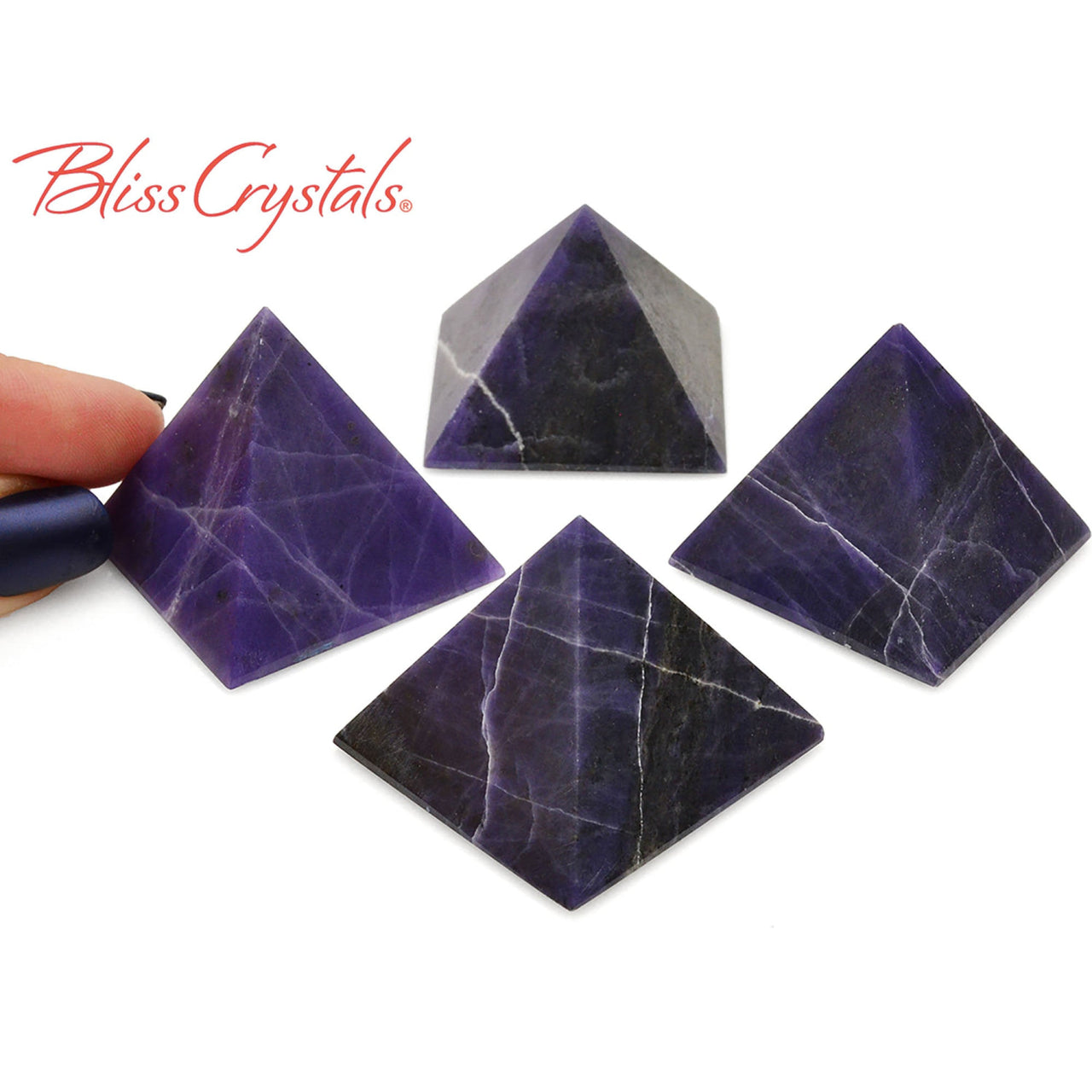 1 PURPLE OPAL with Quartz Polished Pyramid Natural Stone 