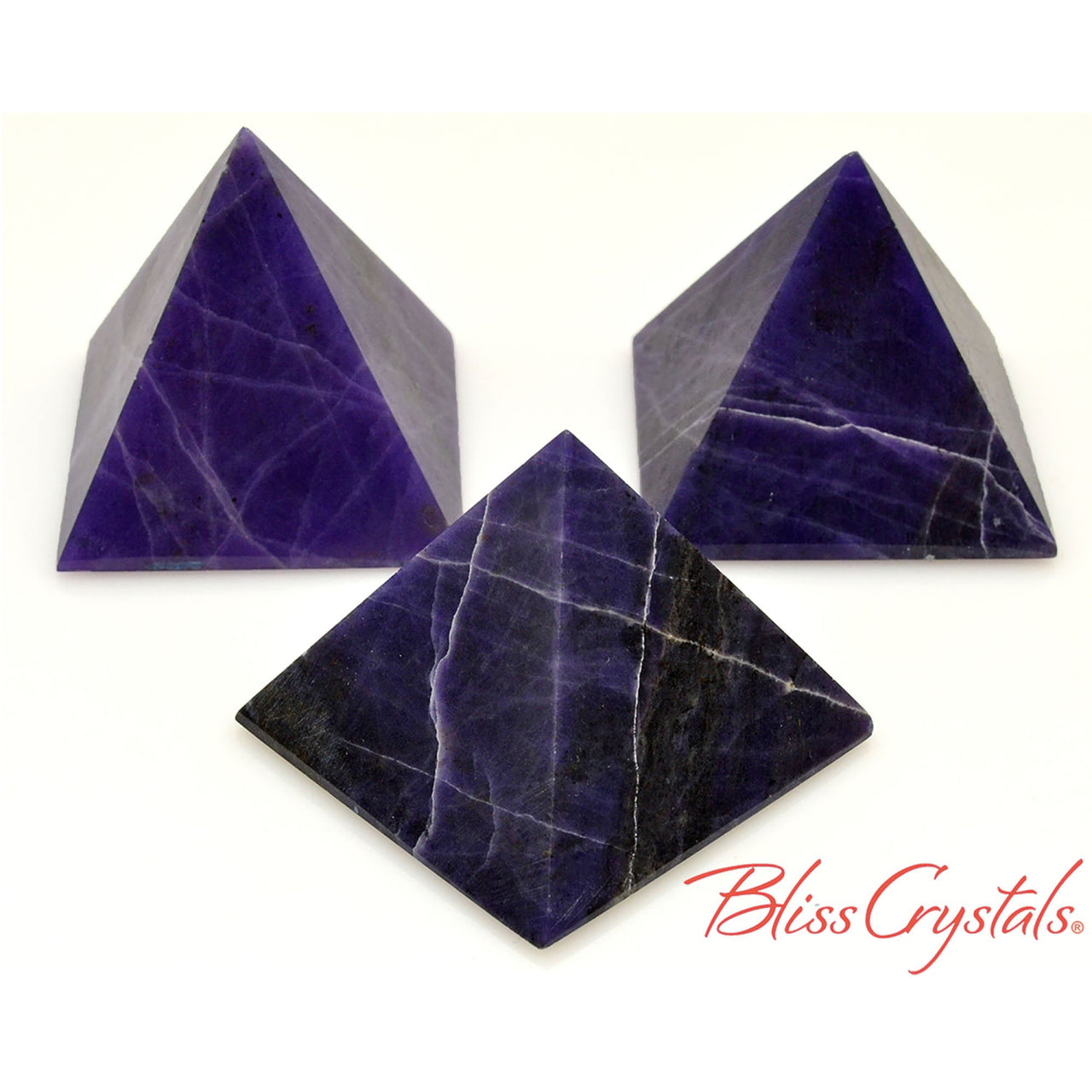 1 PURPLE OPAL with Quartz Polished Pyramid Natural Stone 