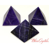 Thumbnail for 1 PURPLE OPAL with Quartz Polished Pyramid Natural Stone 