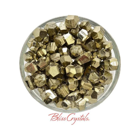 Gold foil glitter on PYRITE Cube Nugget Stone Rough, choose size, Peru #PN10