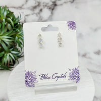 Thumbnail for Purple flower Rainbow Moonstone Sterling Silver Earrings in prong setting #LV3237