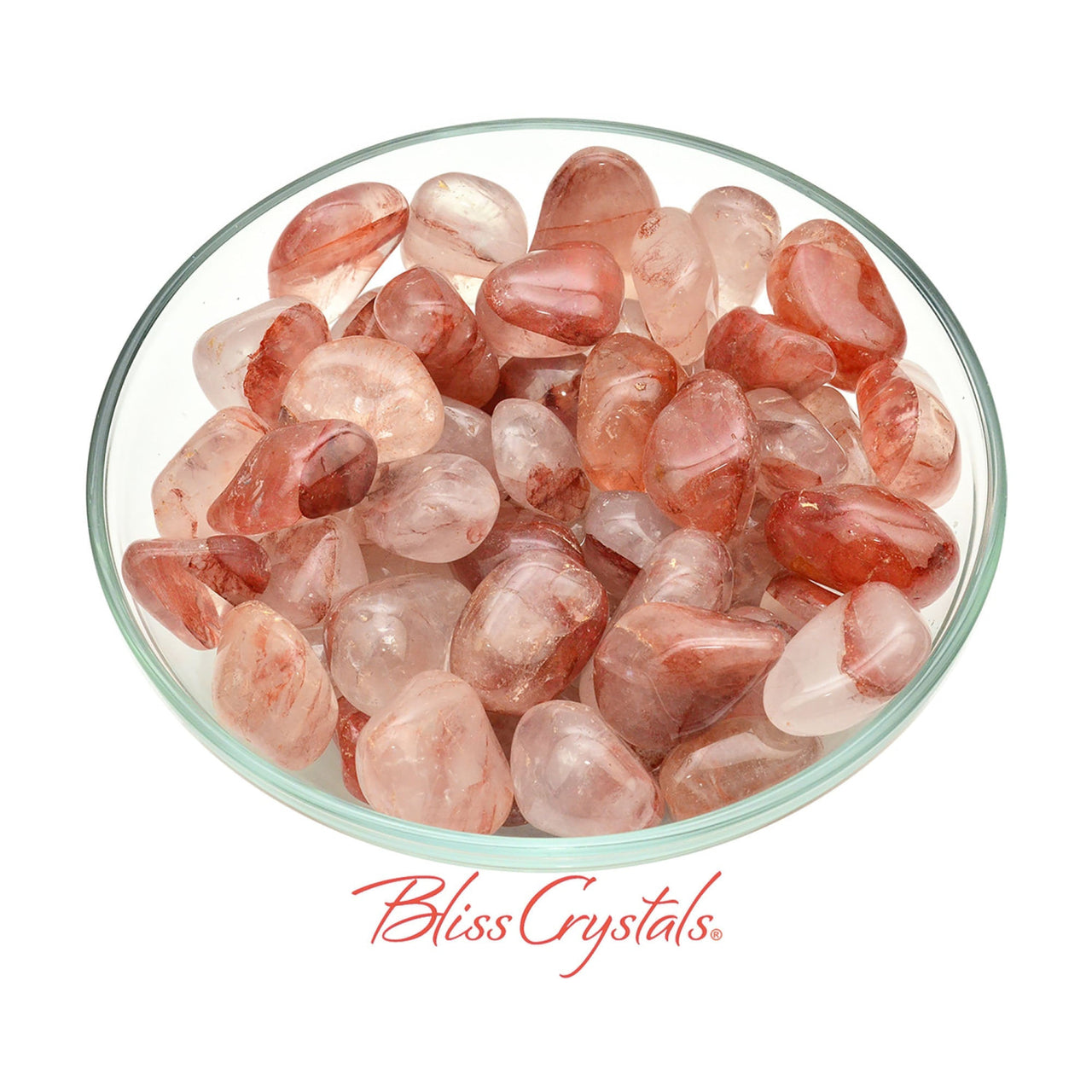 1 Red Hematoid QUARTZ Tumbled Stone Light Red Grade A #RQ36