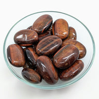 Thumbnail for A bowl of dates beside a Red Tiger’s Eye Palm Stone #LV2723, ideal for healing energy