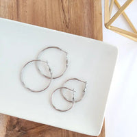 Thumbnail for Remi Hoop Earrings Silver - Medium or Large, Elegant and Stylish Accessory #LV3825