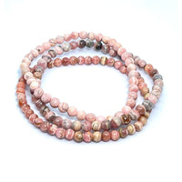 Thumbnail for Rhodochrosite Bracelet with Pink and Brown Beads - Close Up View #LV0050