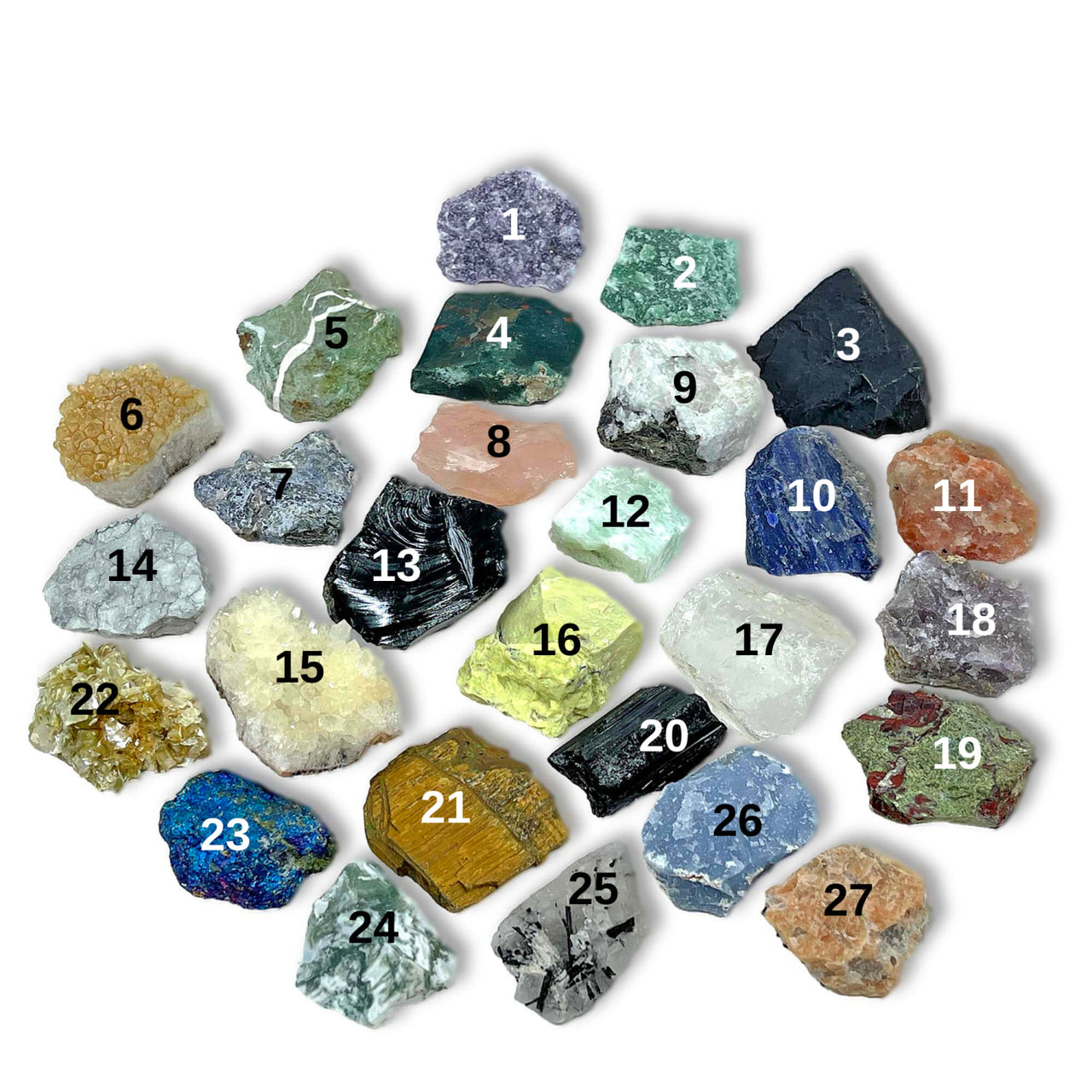 Rockhound Rough Geode Stone Set 10-14 Assorted Crystals 