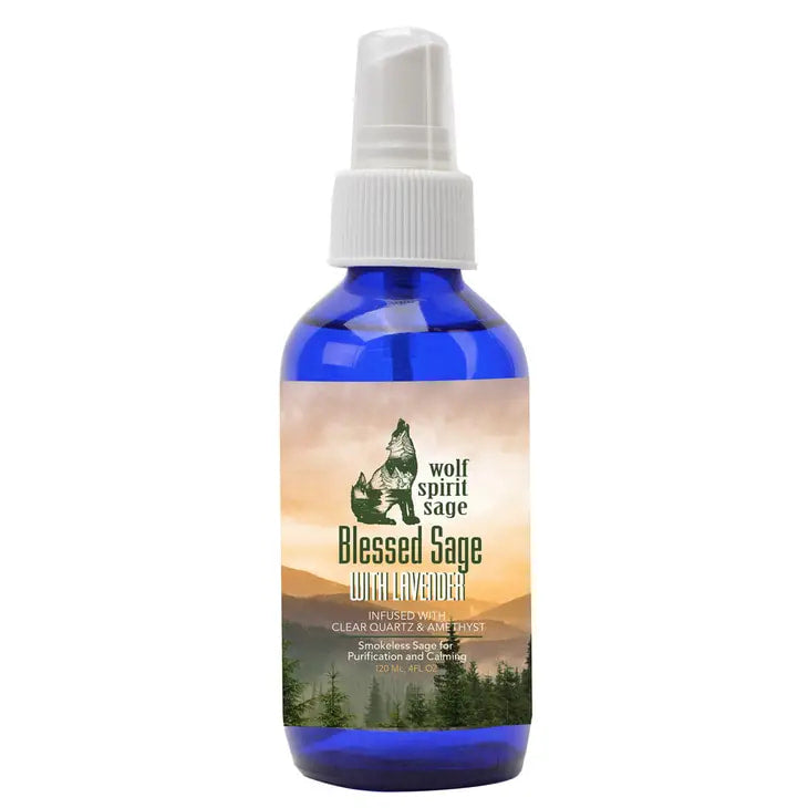 Bottle of wild sage essential oil in Room Spray Bottle by Wolf Spirit w/ Essential Oil #Q010