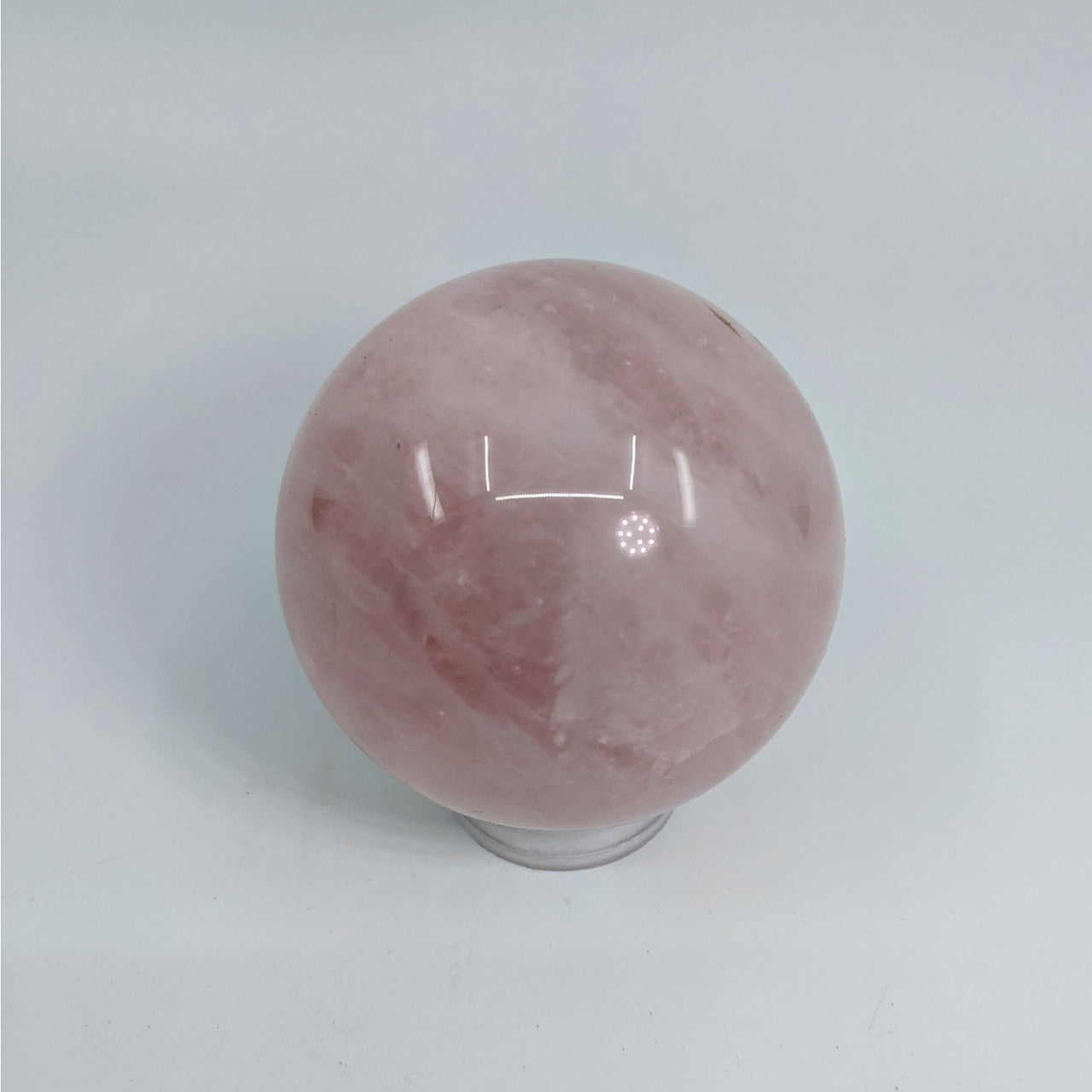 Rose Quartz Sphere #LV4674 - Pink Jade Ball on White Background, 1-1.5