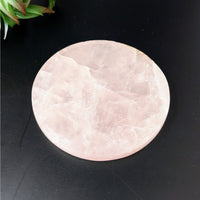 Thumbnail for Rose Quartz Coaster Plate #LV4432 on Black Table