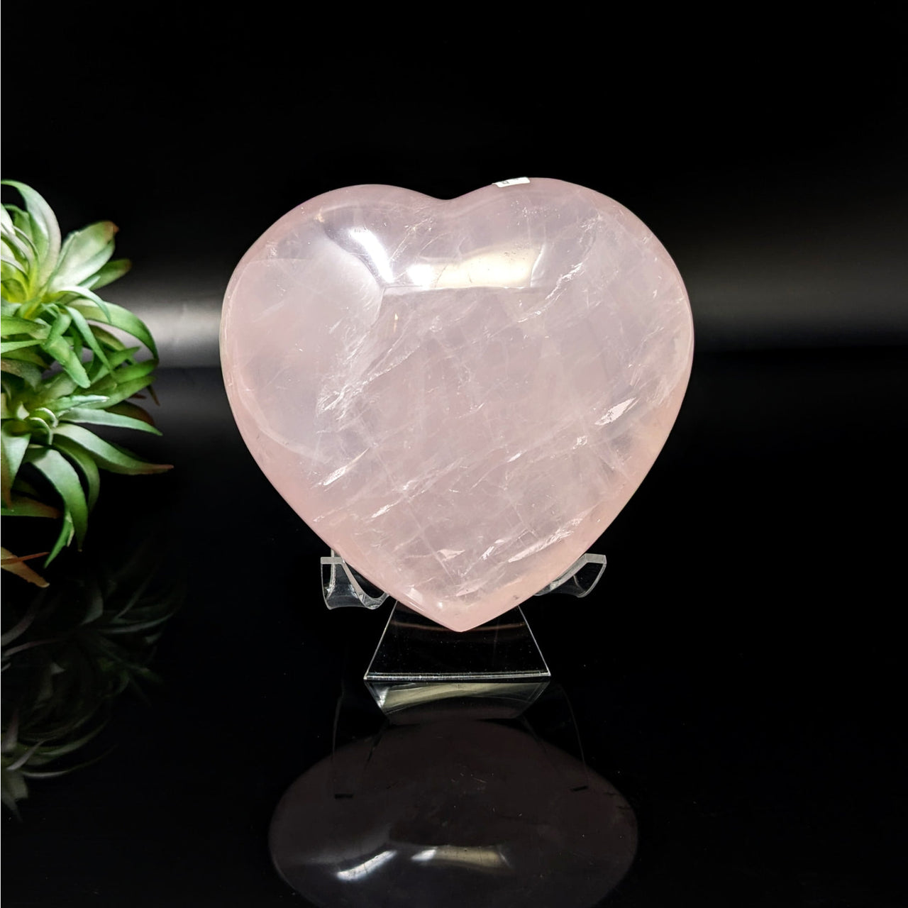 Rose Quartz 3.8’ Heart #LV4736 on Stand - Perfect for Home Decor and Healing Energy