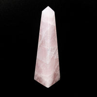 Thumbnail for Rose Quartz 7’ Obelisk Tower SK9767 - Stunning Pink Quartz Point on Black Background