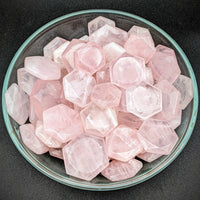 Thumbnail for Rose Quartz Gem Cut Hex Star (10g) #SK5982