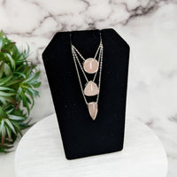 Thumbnail for Rose Quartz Polished Necklace Sterling Silver Slider Pendant on 18’ Chain #LV3259