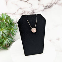 Thumbnail for Rose Quartz Polished Necklace Sterling Silver Slider Pendant on 18’ Chain #LV3259