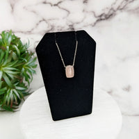 Thumbnail for Rose Quartz Polished Necklace Sterling Silver Slider Pendant on 18’ Chain #LV3259