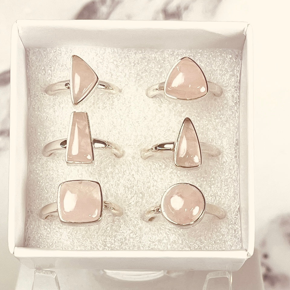 Rose Quartz Natural Ring #J022DD - $36