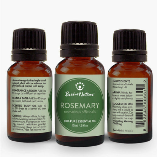 Rosemary Essential Oil Single Note by Best of Nature #BN52 – three aromatherapy bottles