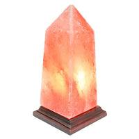 Thumbnail for Close-up of a Himalayan salt lamp on a wooden base, 10’ Obelisk Tower Shape #LV3573