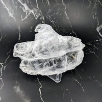 Thumbnail for Selenite Ice Slab Specimen for feng shui decor on black marble table #SK8199