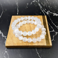 Thumbnail for Selenite Round Beaded Bracelet featuring a circle of white beads. #SK7842