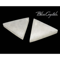 Thumbnail for 1 SELENITE Flat Triangle 2.7 inch Polished Grid Stone White 