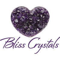 Thumbnail for Heart-shaped amethyst with ’Bliss Crystals’ in Set of 144 Crystal Information Cards Bulk Set