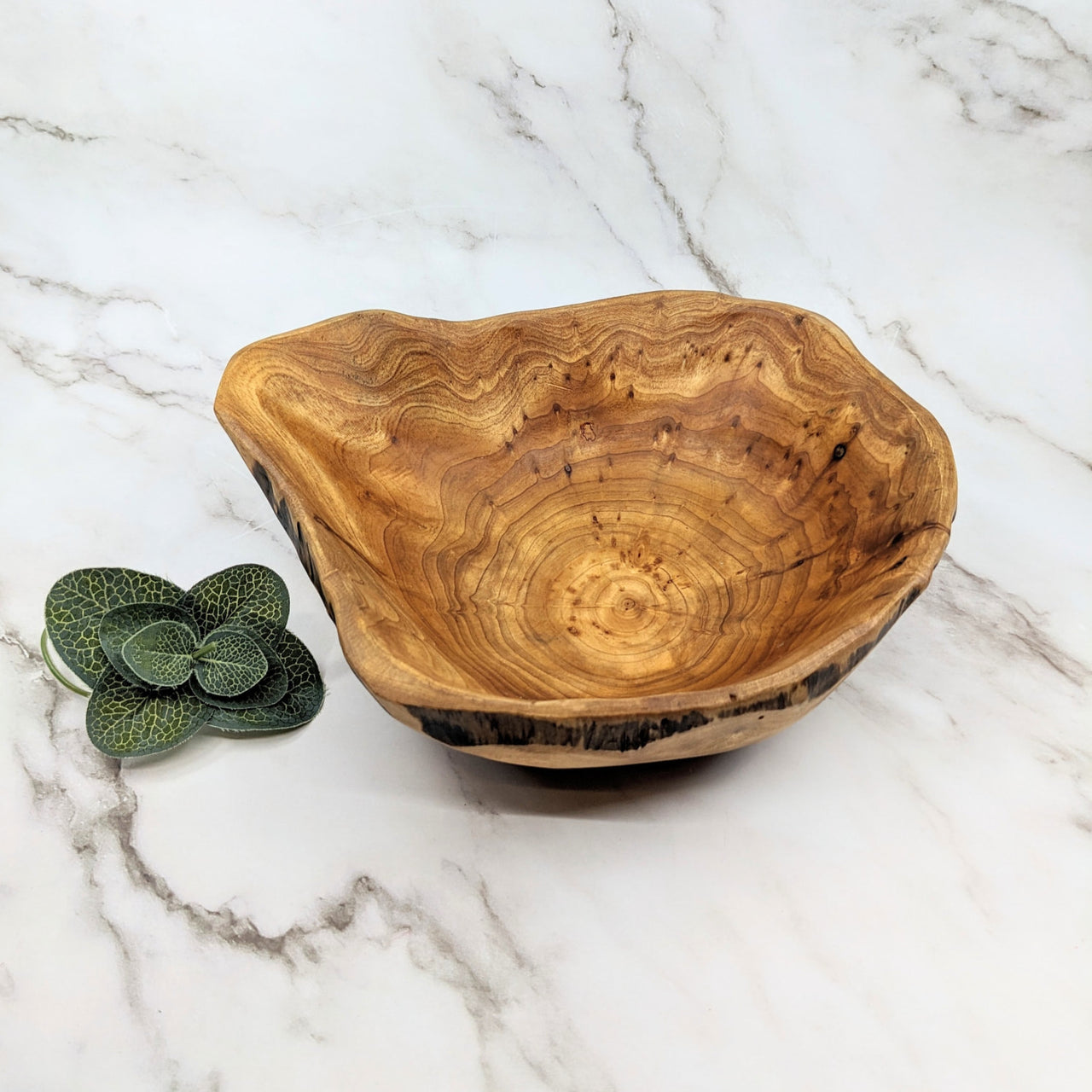 ShanMu Wood 6-11’ Bowl #LV5774 with green snake design on the side