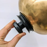 Thumbnail for Hand holding brass Singing Bowl 3.2’ with black rubber suction handle #LV2901