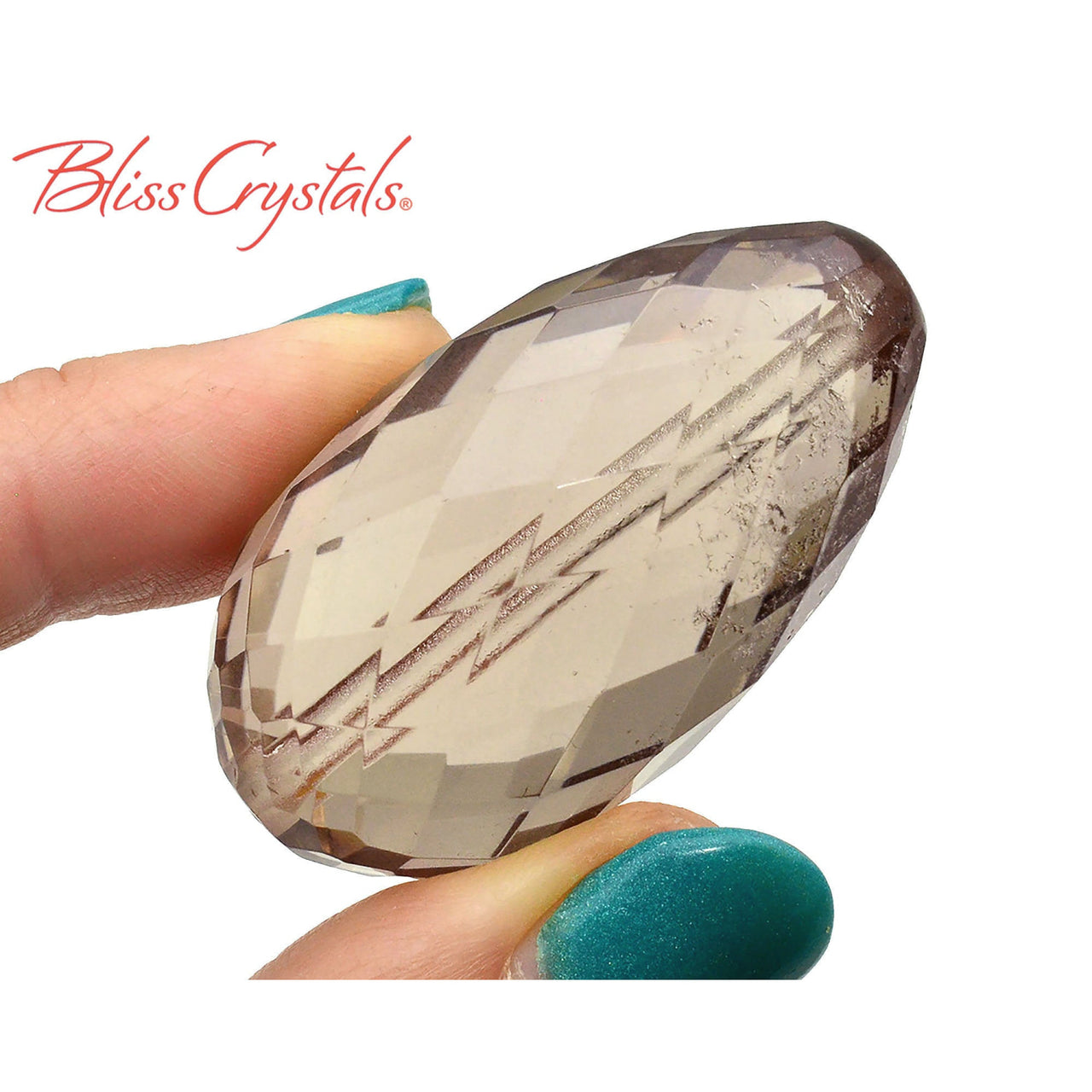 1 Giant Smoky Quartz Faceted Bead Crystal #SW24