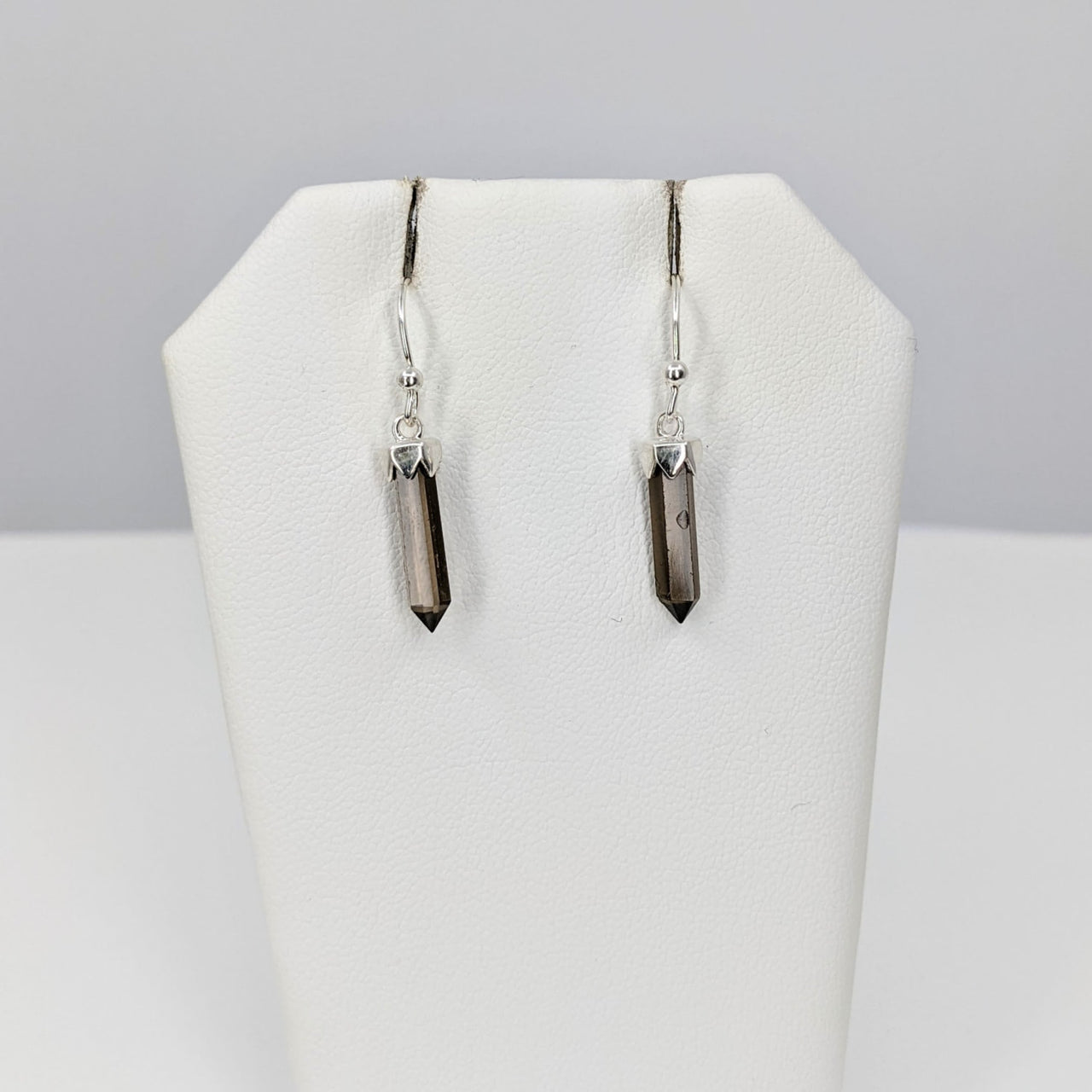 1 Smoky Quartz SS Point Earrings (2g) #SK8902 - $39