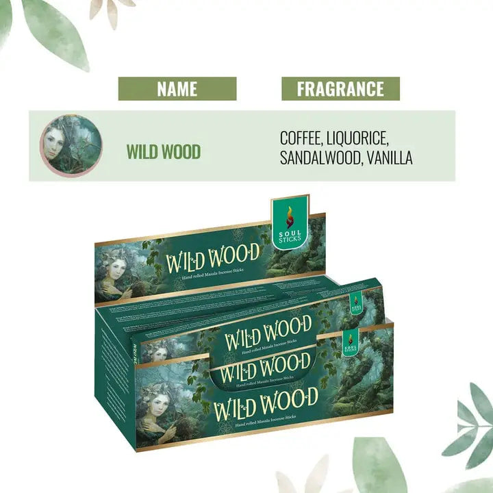 Soul Sticks Natural Incense Stick #Q350 with Wild Wood Coffee scent for a calming atmosphere