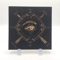 Thumbnail for Black and gold painting with an eye on Square Eye Alder Wood Pendulum Board #K132