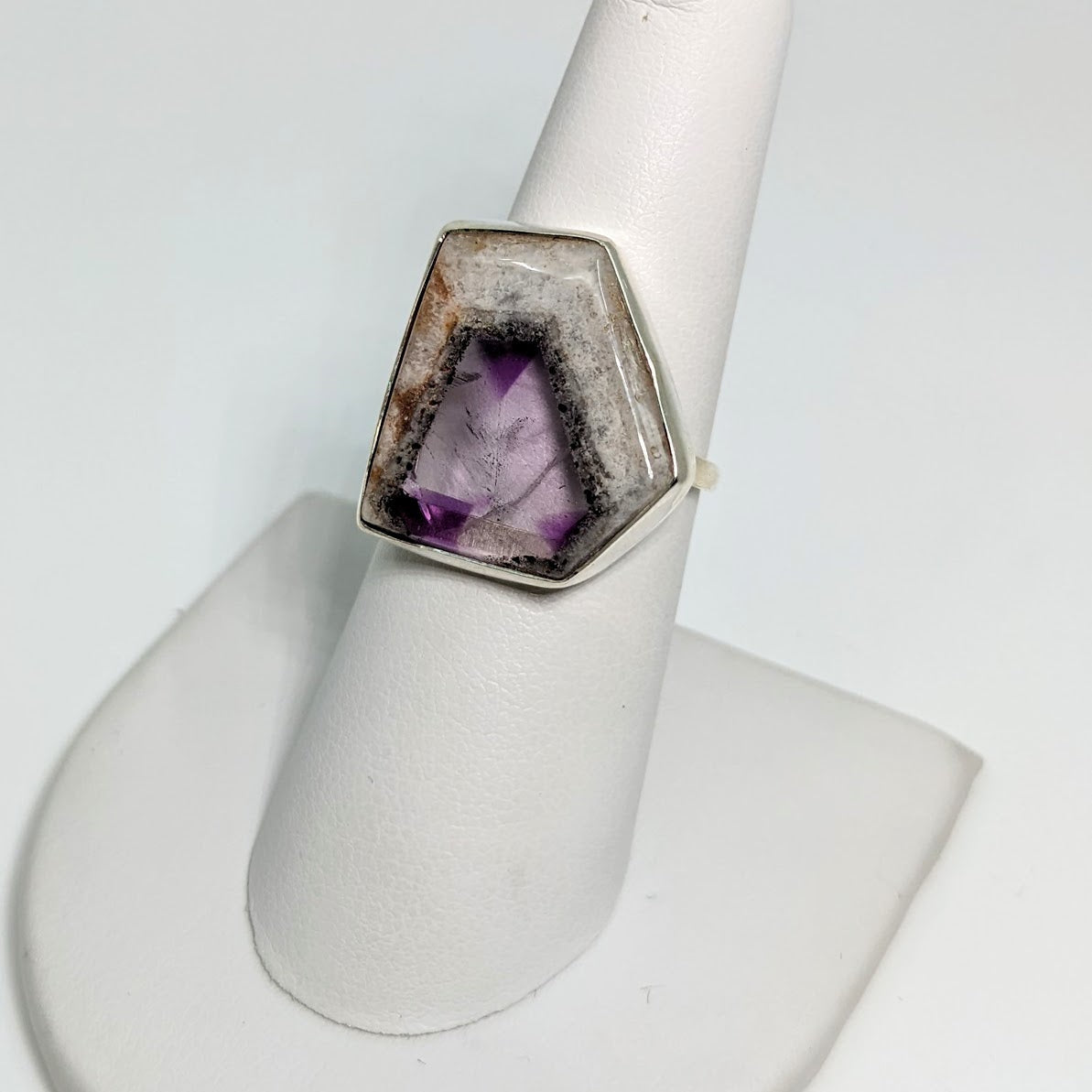 Star Amethyst Sterling Silver Ring Sz. 7 with Purple Stone #SK9064 – Elegant Jewelry Piece