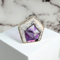 Thumbnail for Hexagon Amethite Ring from Star Amethyst Collection, Size 7, Style #SK9553