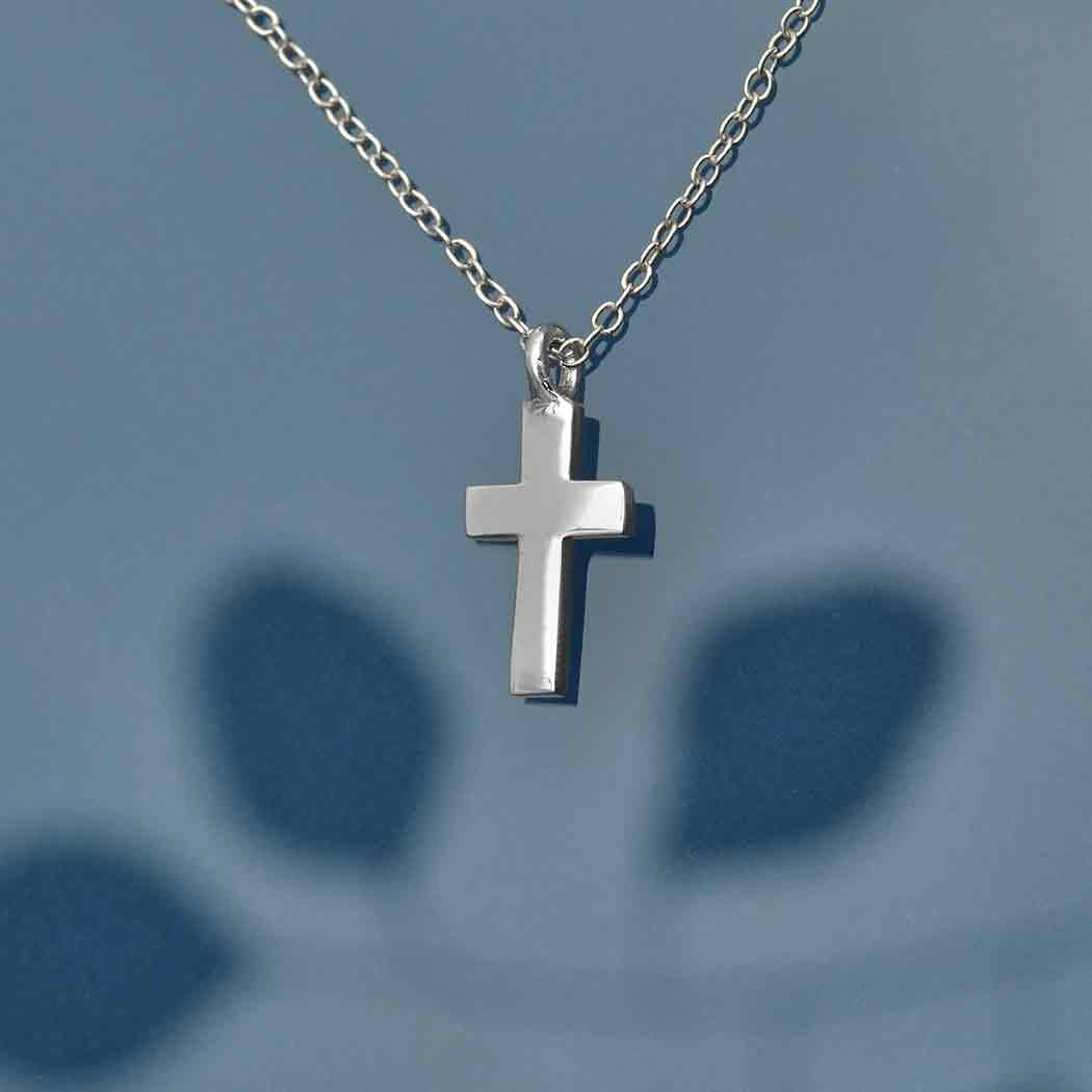 Sterling Silver Cross Charm Necklace with Paw Paws Pendant #J033 Sterling Silver Jewelry