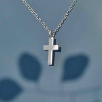 Thumbnail for Sterling Silver Cross Charm Necklace with Paw Paws Pendant #J033 Sterling Silver Jewelry